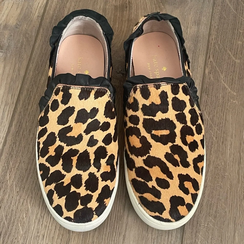 Kate Spade Black and Tan Slip-On Shoes